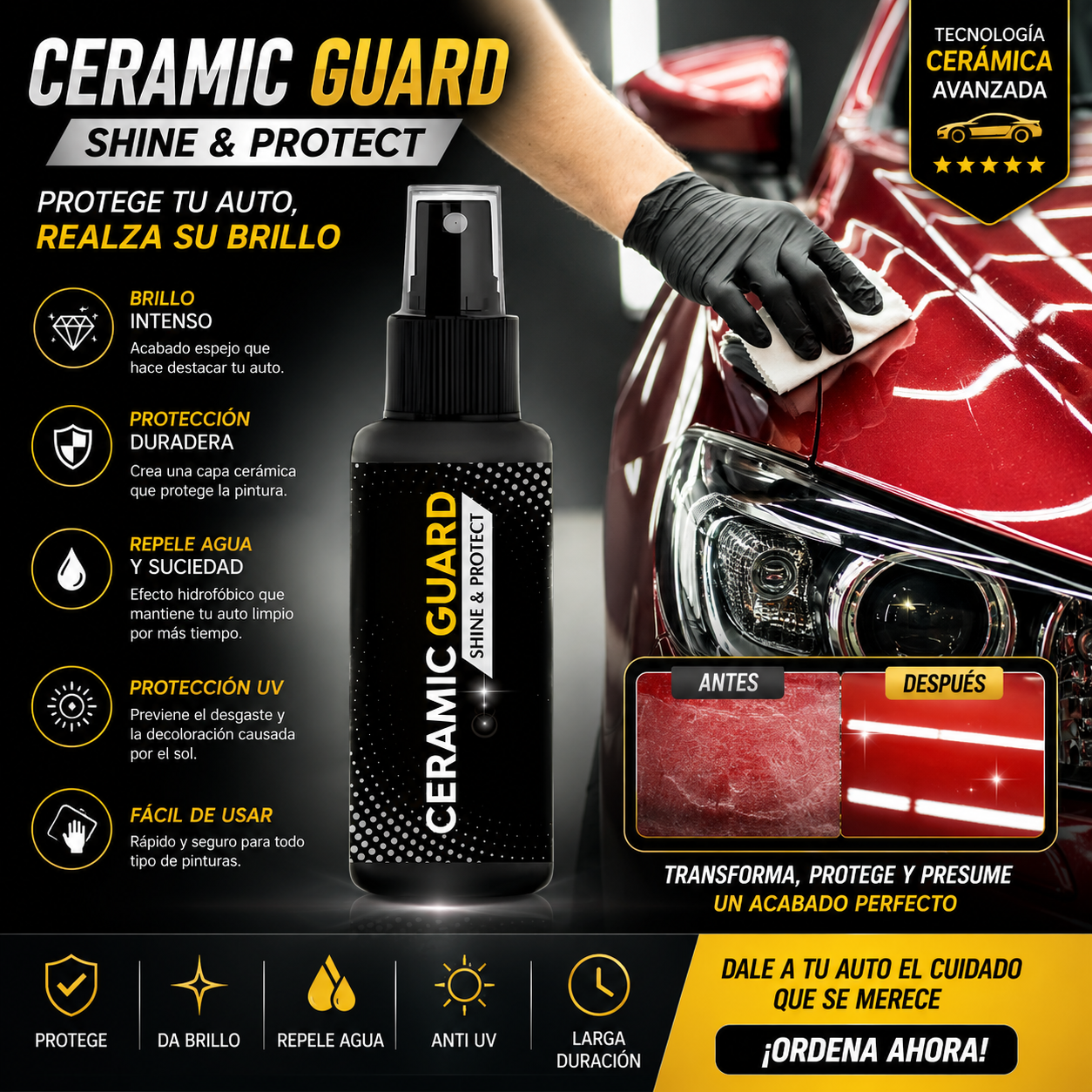 Ceramic Spray Guard for Car- Hydrophobic Spray with Extreme Gloss