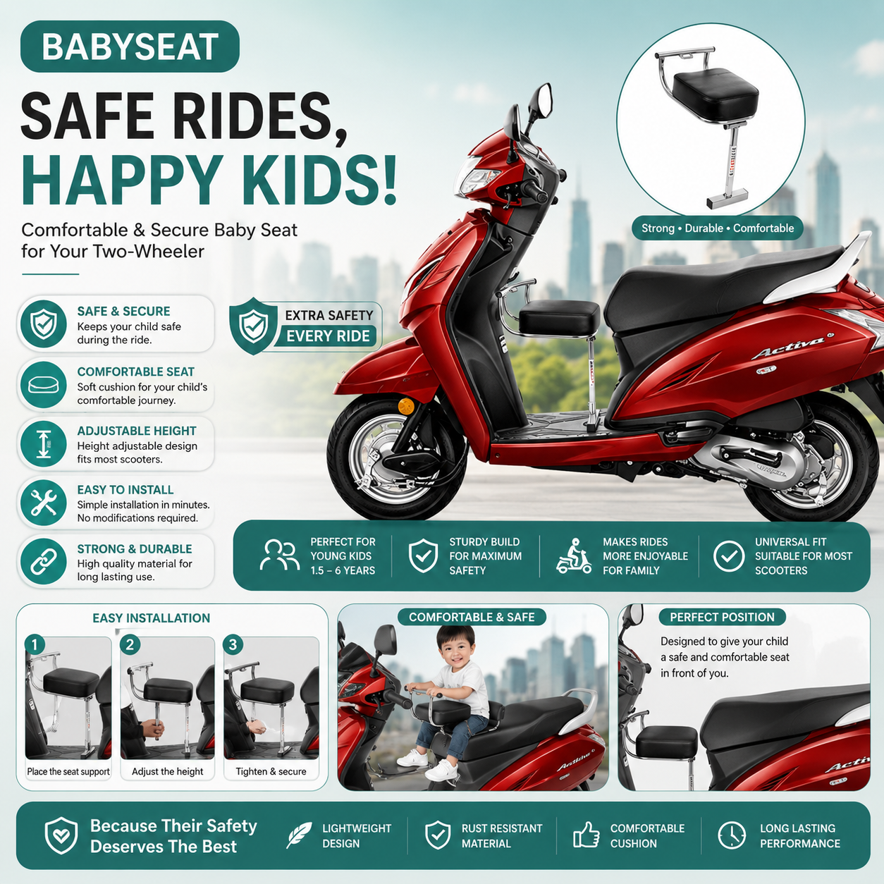 Portable Baby Seat for Scooters