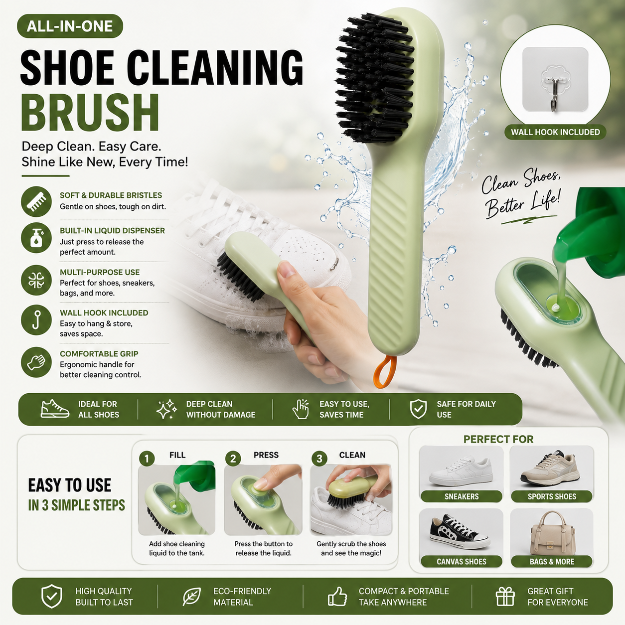 Multifunctional Shoe Polishing Brush