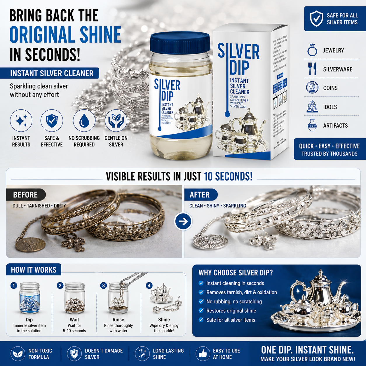Silver Dip Cleaner Liquid (Buy 1 Get 1)
