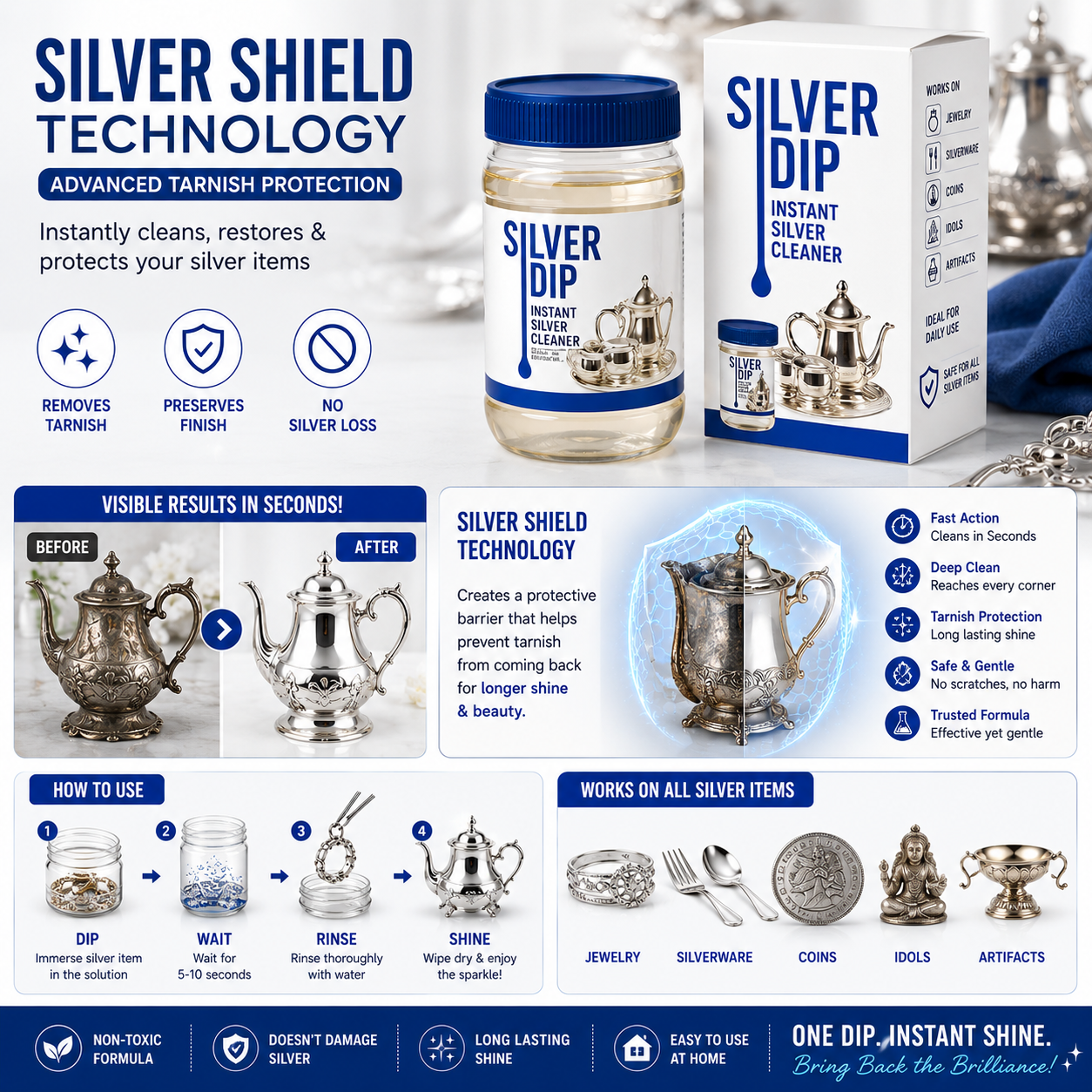 Silver Dip Cleaner Liquid (Buy 1 Get 1)