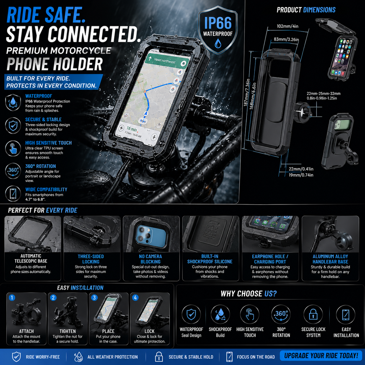 Waterproof Mobile Holder