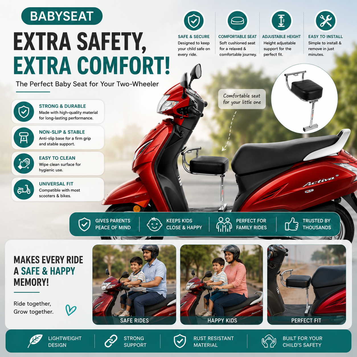 Portable Baby Seat for Scooters