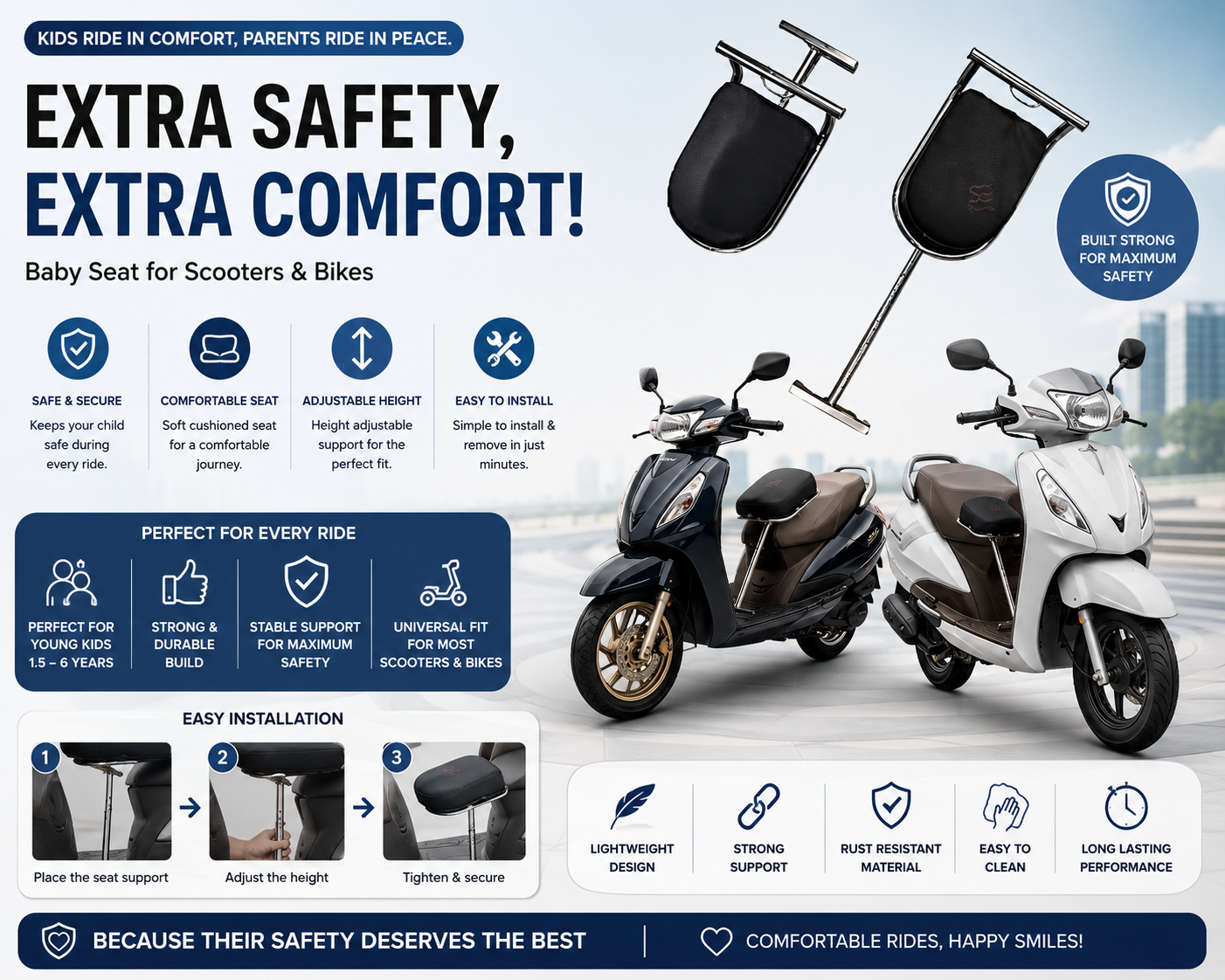 Portable Baby Seat for Scooters