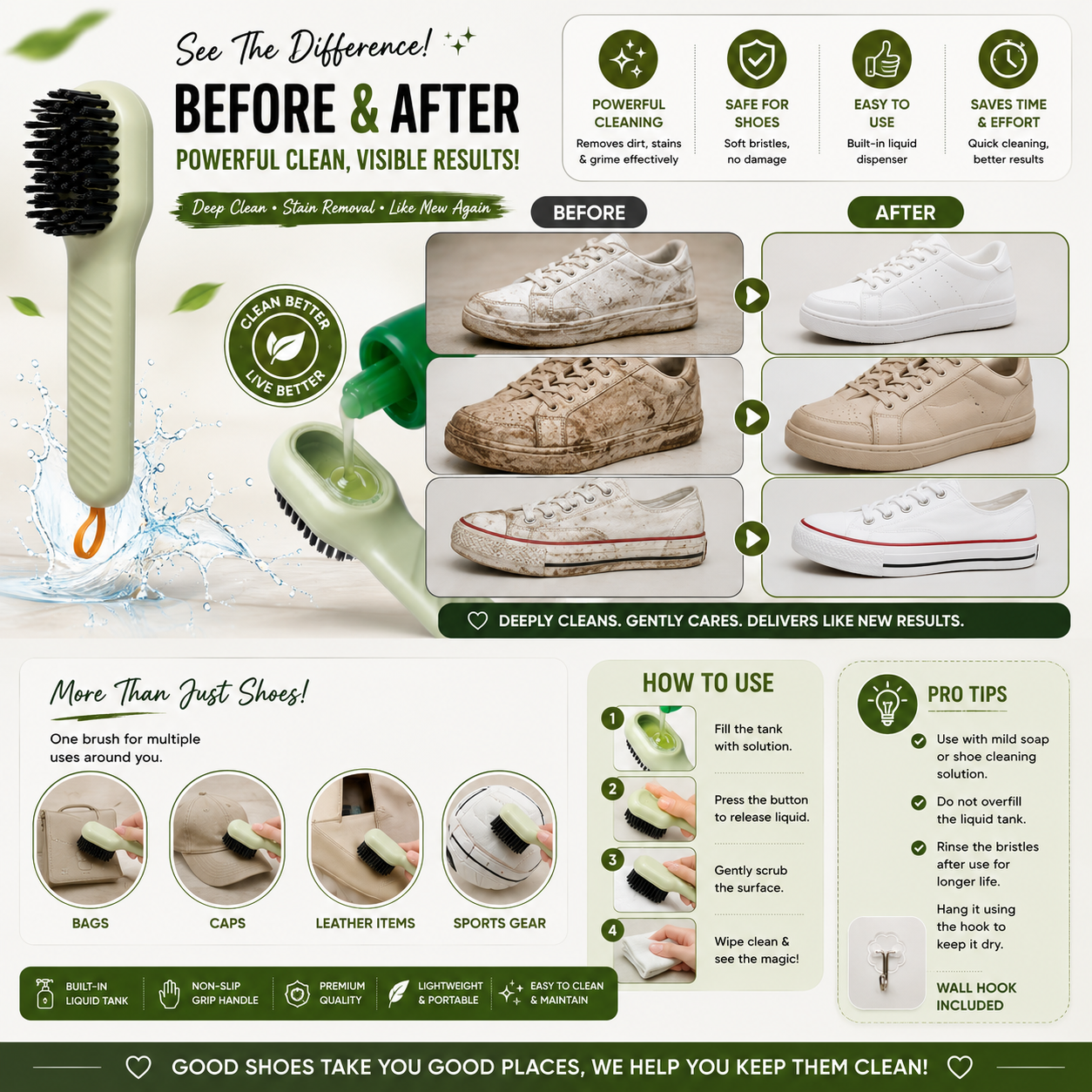 Multifunctional Shoe Polishing Brush