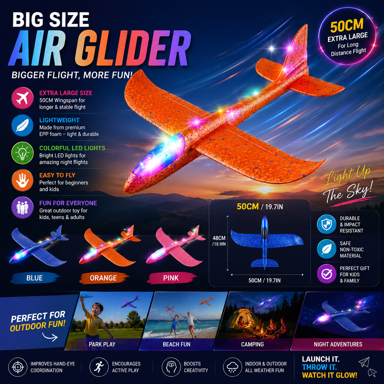 33cm Big Flash Glider Foam Plane