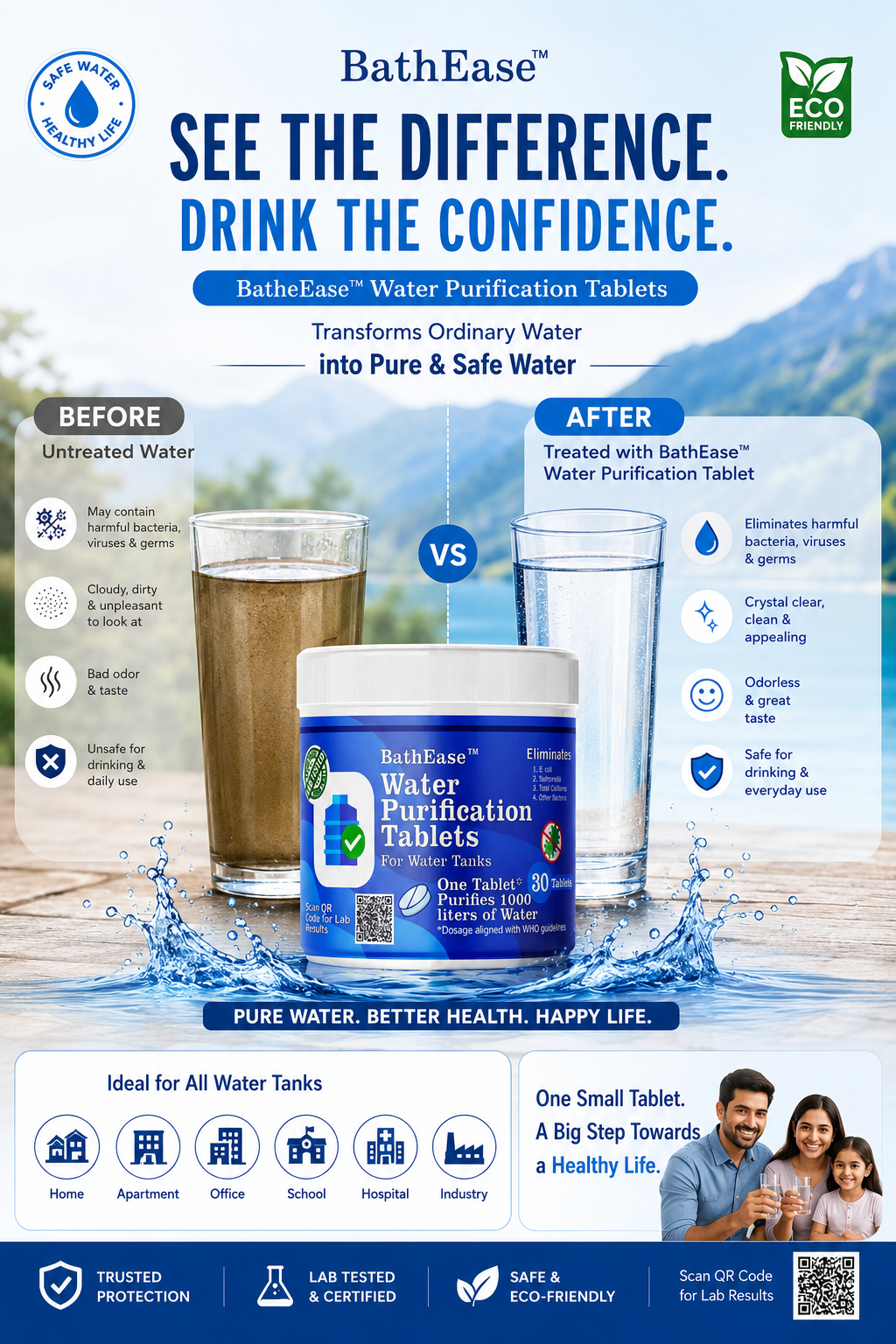 Chlorine Water Purification Tablets - 30 Tablet